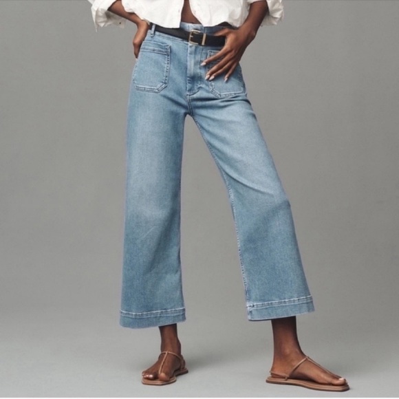 Anthropologie Denim - Anthropologie The Colette Crop Wide-Leg Jeans Light Blue 26
